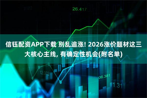 信钰配资APP下载 别乱追涨! 2026涨价题材这三大核心主线, 有确定性机会(附名单)