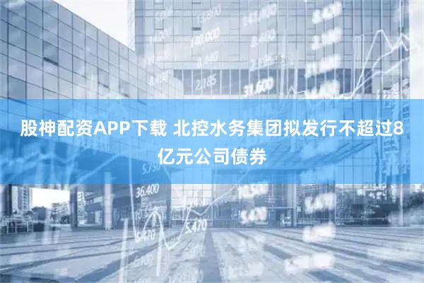 股神配资APP下载 北控水务集团拟发行不超过8亿元公司债券